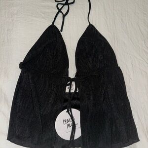 Princess Polly Black Halter Top